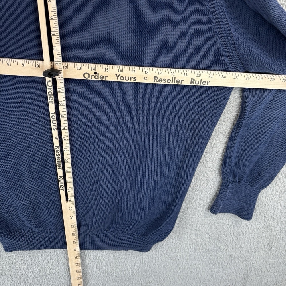 Vintage IBM V Neck Sweater Men XL Blue Cotton Knit Pickering 70s Made USA *Read* - Picture 5 of 7